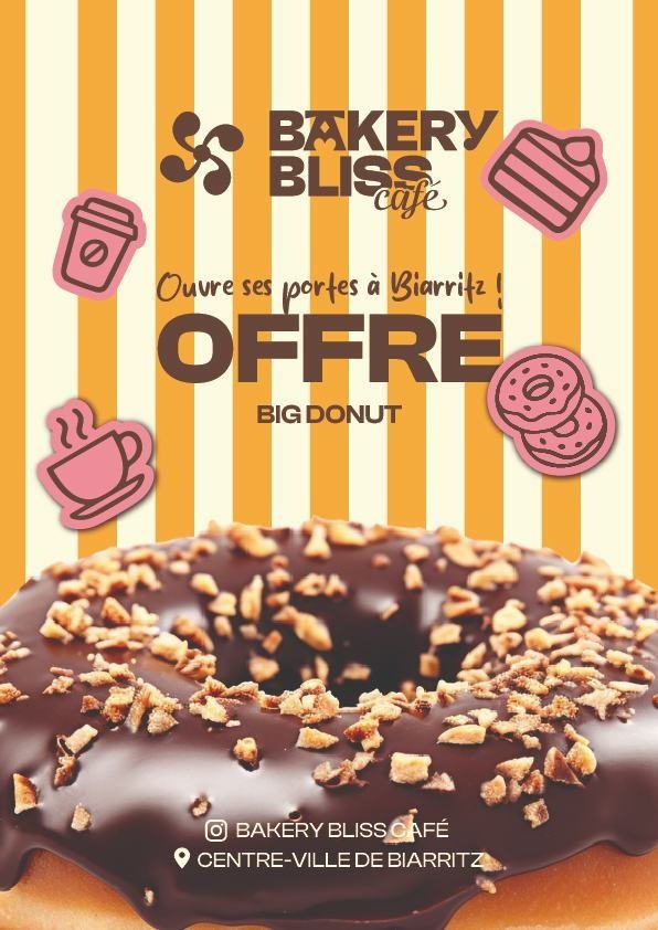 Affiche offre big donut Bakery Bliss Café
